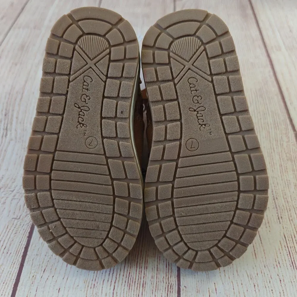 Cat & Jack Toddlers' Reed Zipper Slip-On Combat Boots Cognac sz 7 NWT